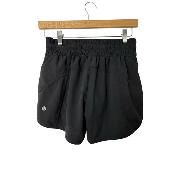 Lululemon Hotty Hot Low-Rise Lined Running Shorts Black Size 6 Sporty Athletic - Picture 2 of 7